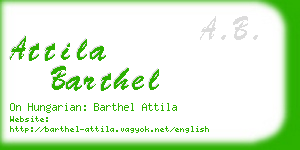 attila barthel business card